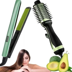 Combo Cepillo Secador Y Plancha Aguacate