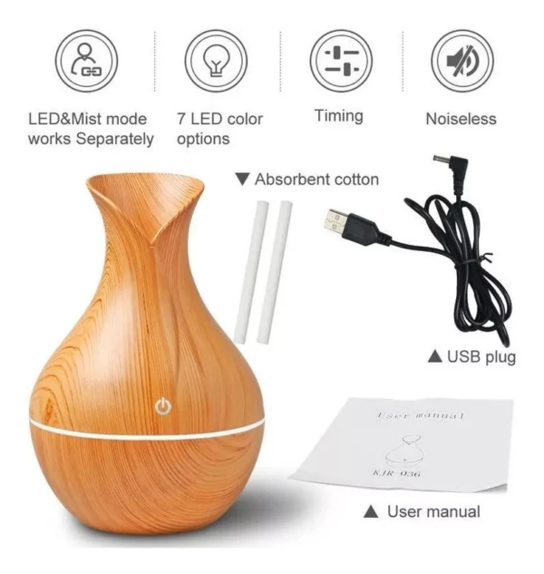 DIFUSOR DE AROMAS 130 ML HUMIDIFICADOR A - Imagen 2