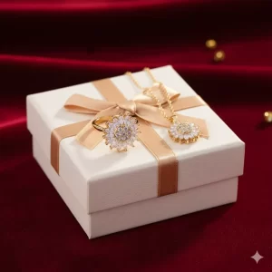 Collar y anillo girasol