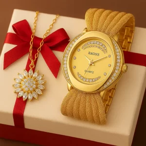 COLLAR GIRATORIO GIRASOL+RELOJ MARIPOSA