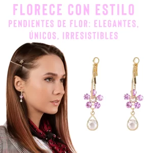 Pendientes De Cristal Fashion Flower