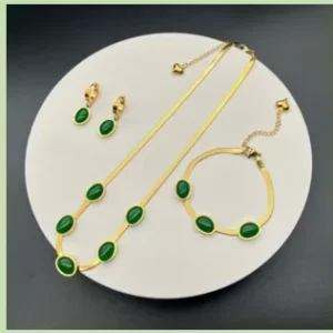Set collar pendientes y pulseras esmeral