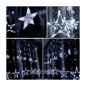 -Cortina Luces Led Punta De Estrella 6M