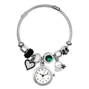 Reloj Dama Pulsera Acero Dije Corazón